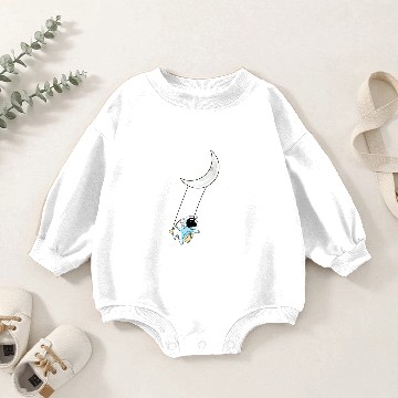 Discover Moon swing during a starry night Baby Romper Sweatshirts