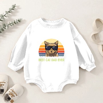 Discover Vintage Best Cat Dad Ever Baby Romper Sweatshirts