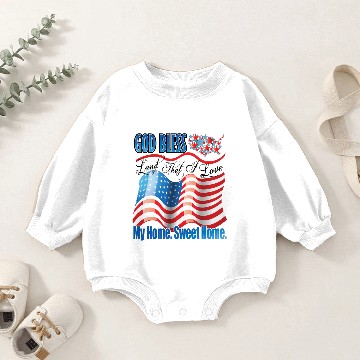 Discover God Bless America Baby Romper Sweatshirts