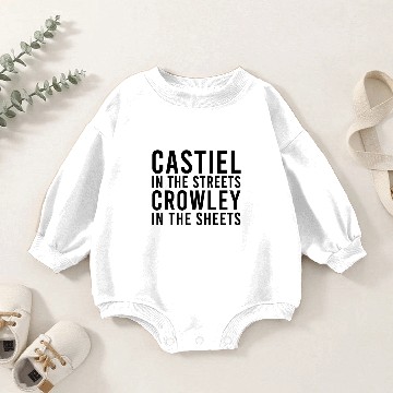 Discover castiel in the streets crowley in the sheets Baby Romper Sweatshirts