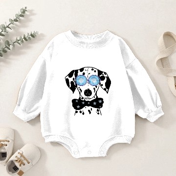 Discover Dalmatian dog with sunglasses cute animals Baby Romper Sweatshirts