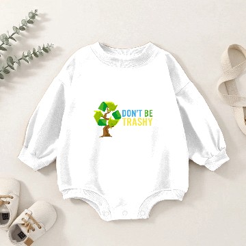 Discover Don't Be Trashy Earth Day Recycle Logo Tree Baby Romper Sweatshirts