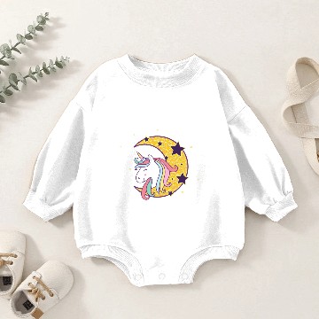 Discover Rainbow Unicorn Moon Baby Romper Sweatshirts