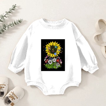 Discover Psychedelic Sunflower Baby Romper Sweatshirts