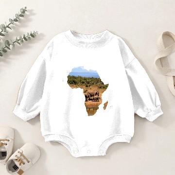 Discover Africa - Wilderness - Elephant - Safari Baby Romper Sweatshirts
