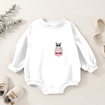 Discover Cool cat in pocket Baby Romper Sweatshirts