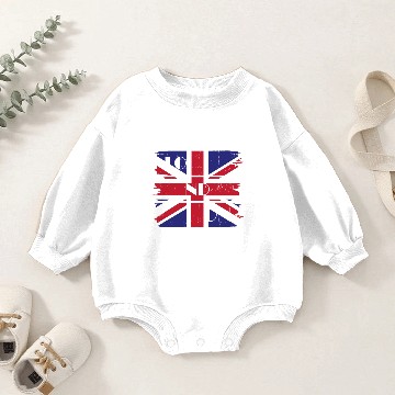 Discover London Union Jack Vintage Baby Romper Sweatshirts