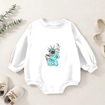 Discover 4th of July pug Statue of Liberty Funny 4th Baby Romper Sweatshirts