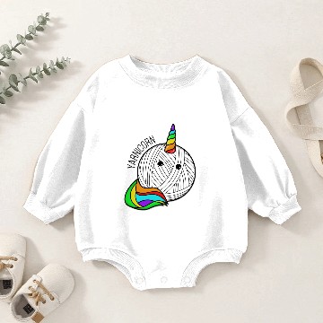 Discover knitting needle wool yarn chopping unicorn gift Baby Romper Sweatshirts