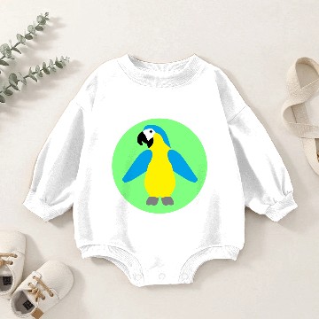 Discover Blue-and-yellow Macaw Baby Romper Sweatshirts
