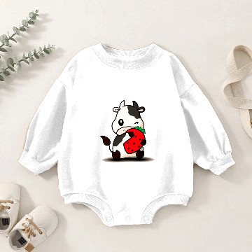 Discover Strawberry Cow Baby Romper Sweatshirts