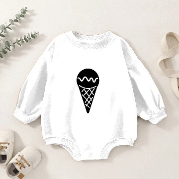 Discover Ice cream in the waffle Baby Romper Sweatshirts