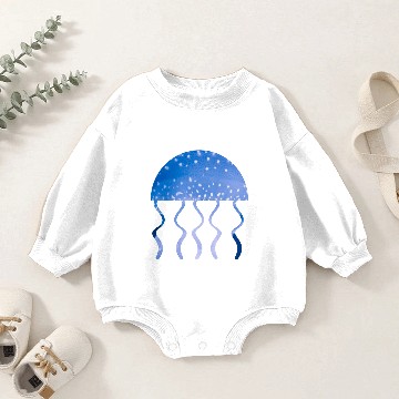 Discover blue jellyfish Baby Romper Sweatshirts