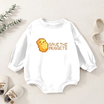 Discover Save The Nuggets Face Mask Baby Romper Sweatshirts