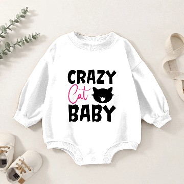 Discover Crazy Cat Baby Baby Romper Sweatshirts