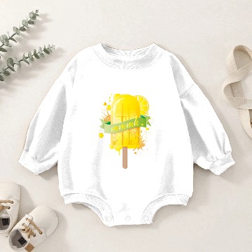 Discover Lemon yellow delicious ice cream in graffiti style Baby Romper Sweatshirts