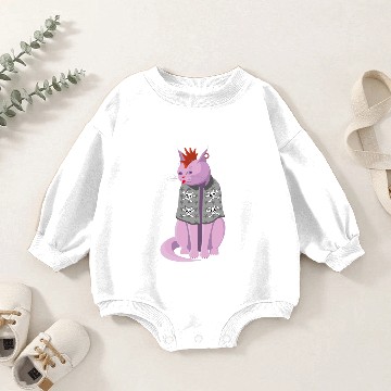 Discover Punk Rock Cat Baby Romper Sweatshirts