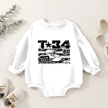 Discover T-34-85 Soviet medium tank Baby Romper Sweatshirts