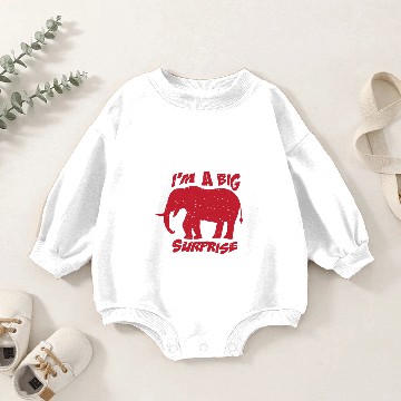 Discover I'm A Big Surprise - Elephant Baby Romper Sweatshirts
