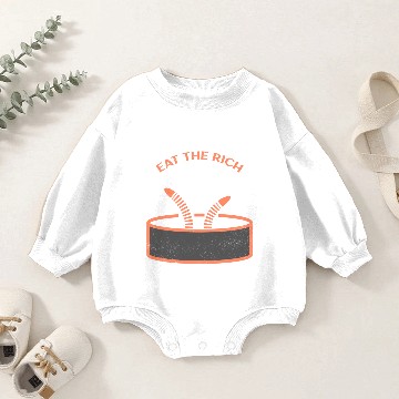 Discover Eat The Rich Worms In A Can Baby Romper Sweatshirts