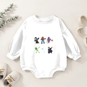 Discover Dabbing Monsters Witch and Scarecrow Halloween Baby Romper Sweatshirts