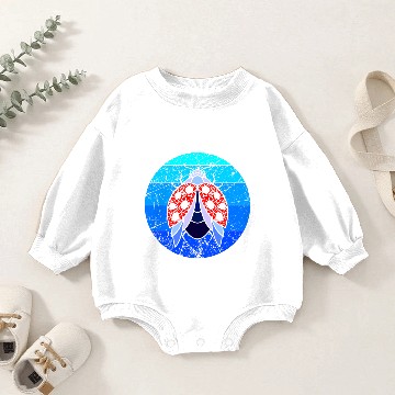 Discover Blue Retro Vintage Ladybug Beetle Insect Baby Romper Sweatshirts