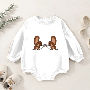 Discover Squirrel crack a nut with a nutcracker Baby Romper Sweatshirts