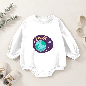 Discover Solar system with the planet Earth Baby Romper Sweatshirts