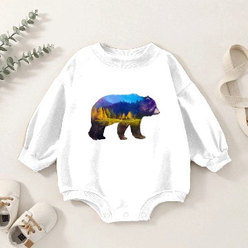 Discover Wilderness Bear Baby Romper Sweatshirts