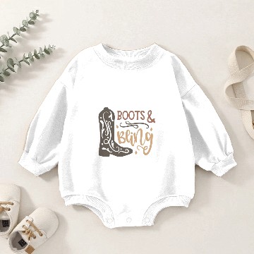 Discover Boots and bling Baby Romper Sweatshirts