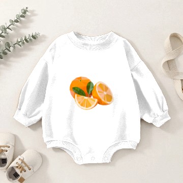 Discover orange fruit lowpoly Baby Romper Sweatshirts