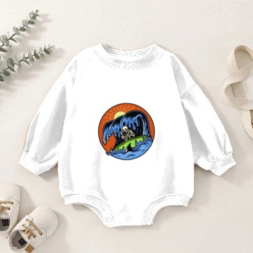 Discover Skeleton Surfing Baby Romper Sweatshirts