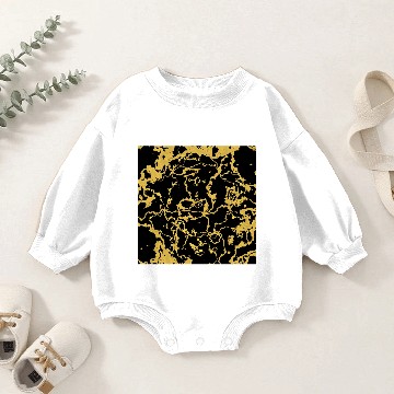 Discover Black and Gold Marble Baby Romper Sweatshirts