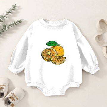 Discover Frash Orange Fruit illustration Baby Romper Sweatshirts