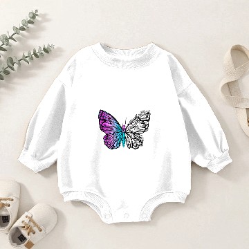 Discover crystal butterfly neon pink blue Baby Romper Sweatshirts