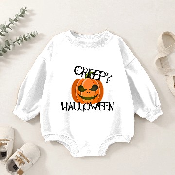 Discover creepy halloween pumpkin Baby Romper Sweatshirts