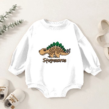 Discover Baby Stegosaurus Dinosaur Baby Romper Sweatshirts