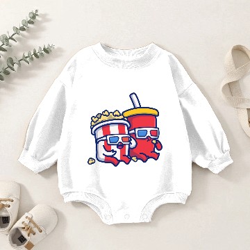 Discover Popcorn Couple Baby Romper Sweatshirts