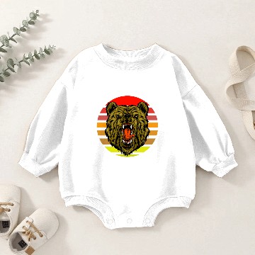 Discover Grizzly bear sunset Baby Romper Sweatshirts