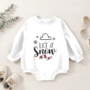 Discover Let it snow black and red Baby Romper Sweatshirts