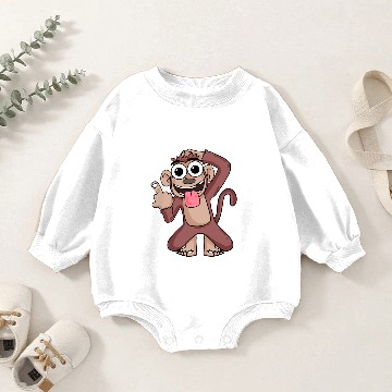Discover Monkey shows middle finger Baby Romper Sweatshirts