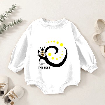 Discover Save the Bees honeybee insect beetle gift Baby Romper Sweatshirts