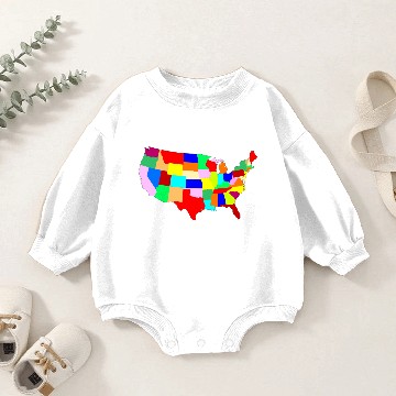 Discover USA Patchwork Map Baby Romper Sweatshirts