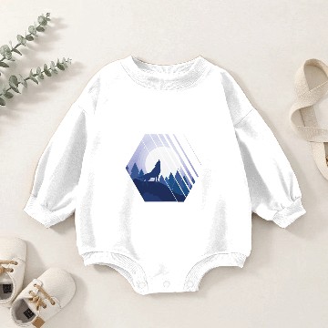 Discover Howling Wolf Hexagon Baby Romper Sweatshirts