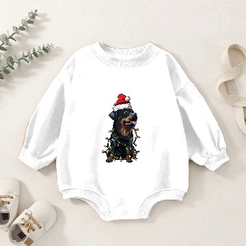 Discover Rottweiler Santa Christmas Tree Lights Baby Romper Sweatshirts