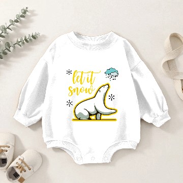 Discover Let it Snow Polar Bear Christmas Theme Baby Romper Sweatshirts
