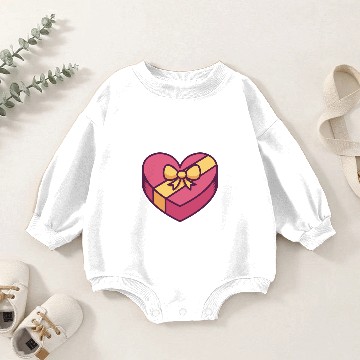 Discover Heart Shaped Gift Box With Bow Baby Romper Sweatshirts