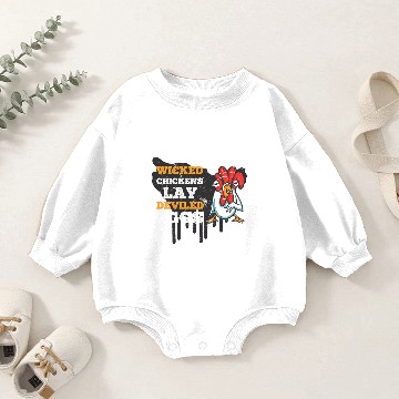 Discover Wicked chickens lay deviled eggs Baby Romper Sweatshirts