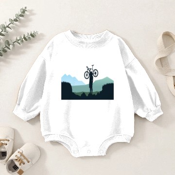Discover Ride Mountain Bike Nature Explorer Cycling Solid Baby Romper Sweatshirts