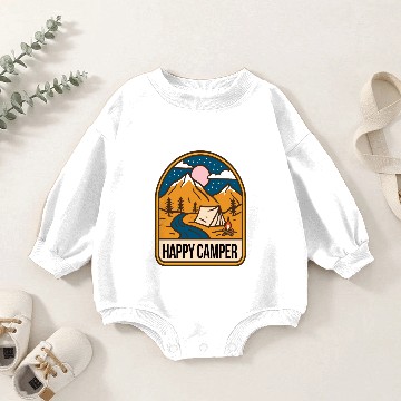 Discover Happy Camper Baby Romper Sweatshirts